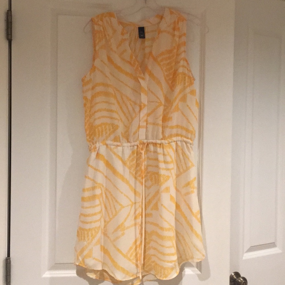 Yellow and white dress